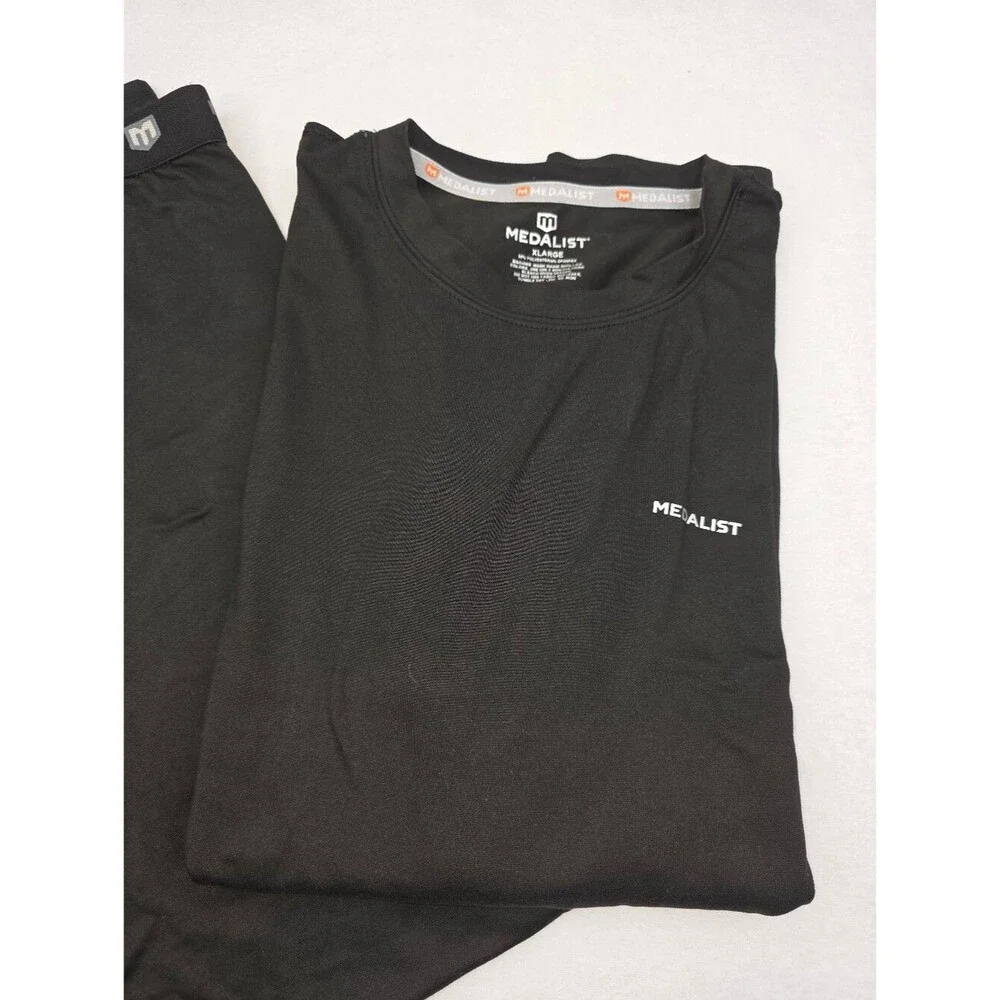 Medalist Men's Athletic Long Underwear Set Size XL Black 3908